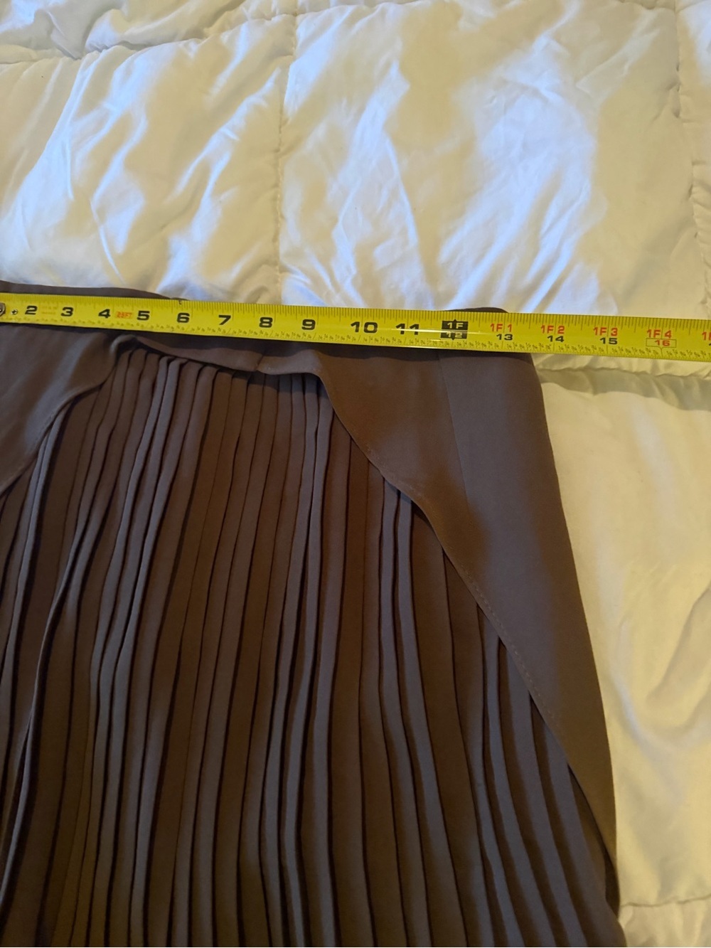 Zara Brown Pleated Overlay hi low Skirt - Picture 4 of 6
